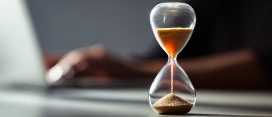 Aufkleber - Modern Productivity Timer Hourglass in Home Office Workspace Premium Professional Time Management for Young Professionals Efficient Workflow and Marketing Content