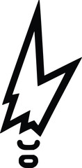 Poster - Bold Black Vector Lightning Bolt Idea Icon Illustration