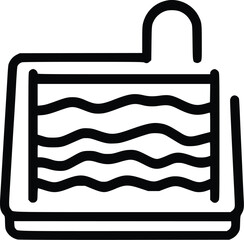 Leinwandbilder - Vector illustration: Simple pool icon, summer, line art style