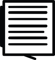 Leinwandbilder - Bold Black Vector Document Icon: Simple Minimalist Design