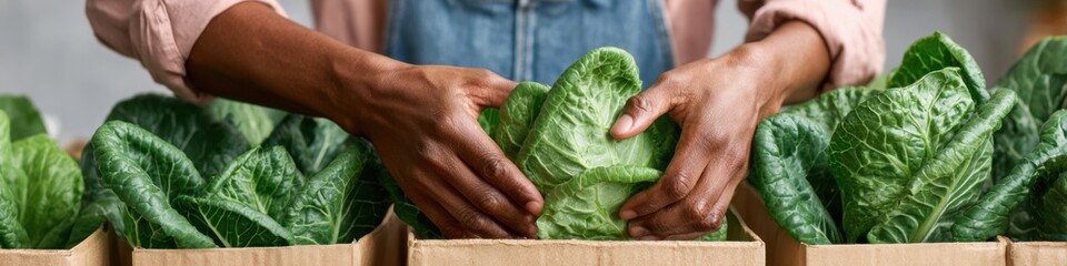 Aufkleber - Premium Community Delivery Worker Unloading Fresh Leafy Vegetables Authentic Modern Farm-to-Table Supply Chain for Healthy Food Marketing