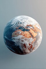 Aufkleber - Digital Earth Visualization with Atmospheric Clouds and Topography - Climate Science and Environmental Monitoring for Sustainable Tech Innovation
