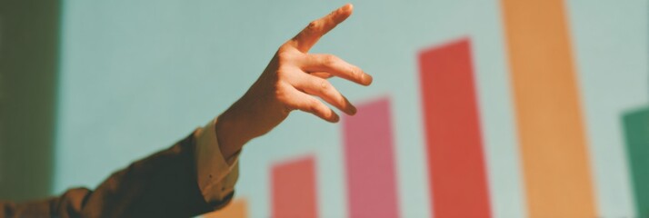 Poster - Financial Analyst Presenting Upward-Trending Interest Rate Charts in Modern Office for Economic Growth and Market Volatility Insights