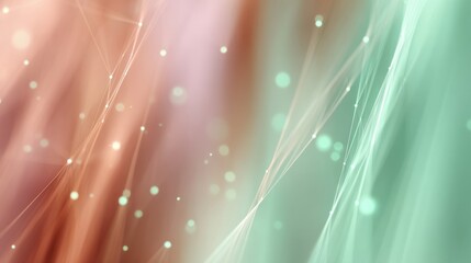 Fototapete - Abstract Digital Network Mesh with Interconnected Nodes and Flowing Data Streams Symbolizing Fast Information Transfer and Future Connectivity Trends