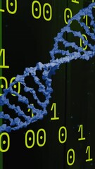 Poster - Animation of dna strands and binary coding over server room