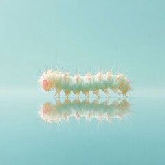 Poster - Close-up of Mosquito Larva with Spiny Bristles on Reflective Surface for Medical Research and Entomology Advances in Scientific Study