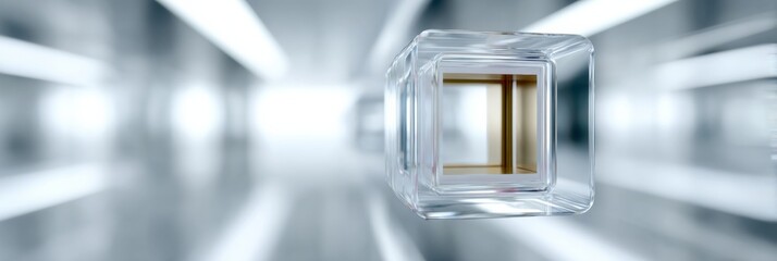 Aufkleber - Futuristic Quantum Chip Enclosed in Glass and Metal with Visible Cooling System for Advanced Computing and Technology Innovation Promotion