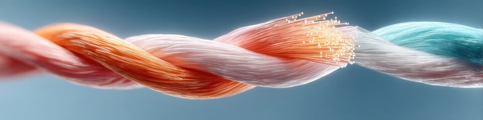 Poster - High-Quality Broadband Fiber Optic Cable with Data Streams for Modern Digital Marketing and Tech Innovation Campaigns Featuring Professional Network Performance