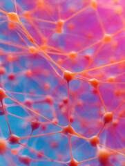Leinwandbilder - Premium Quantum Computing Network Visualization with Neural Mesh and Pulsing Qubits Modern Tech Innovation for Professional Marketing and Social Media