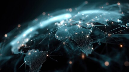 Aufkleber - Premium Global Cybersecurity Network Visualization Modern Digital Data Protection for Professional Tech Marketing and Corporate Social Media Campaigns