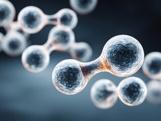 Poster - Quantum Molecular Network Concept with Interconnected Spheres on Dark Background for AI Analytics and Scientific Innovation in Tech and Digital Business