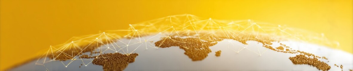 Poster - Premium Modern Global Network Constellation Map with Digital Lines and Nodes for Tech Businesses and Professional Marketing Content