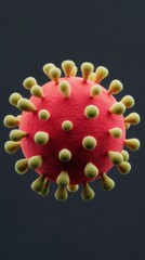Poster - High-Quality Microscopic Virus Structure with Spike Proteins Modern Scientific Visualization for Healthcare Education and Pandemic Research Content