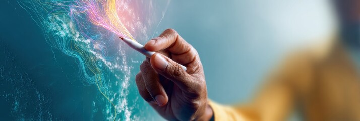 Aufkleber - Digital Hurricane Path Forecasting with Stylus on Interactive Map Showing Atmospheric Data for Emergency Management and Proactive Hazard Monitoring