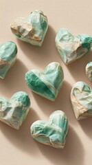Poster - Premium Textured Heart Stickers Set with Crumpled Plastic Film for Authentic Customer Engagement and Relationship Marketing in Modern Lifestyle Campaigns