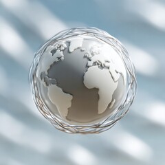Poster - Modern High-Quality Digital Earth Globe with Network Connections Professional Technology Content for Corporate Marketing and Social Media Campaigns