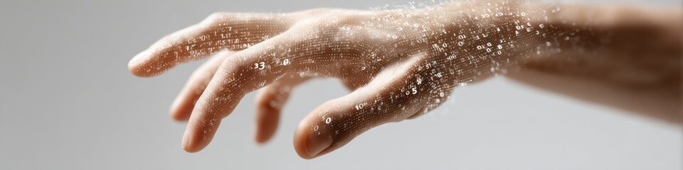 Poster - Modern Digital Wealth Management Interface with Hand Interaction Premium Fintech Innovation for Millennial Investors Marketing and Social Media Use