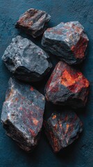 Poster - Premium high-quality comet debris rocks with natural texture and irregular shapes for professional science and geology content marketing campaigns