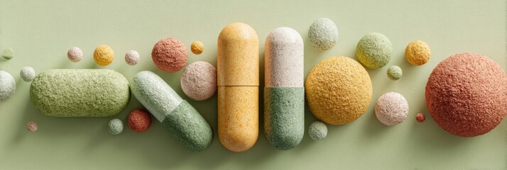 Poster - Advanced Genomics Pharmaceutical Capsules in Laboratory Setting Premium Modern Drug Development for Precision Medicine Marketing and Healthcare Innovation