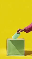 Poster - High-Quality Modern Voter Turnout Ballot Casting Concept for Authentic Democracy Education and Campaign Marketing Materials, Inspiring Civic Engagement