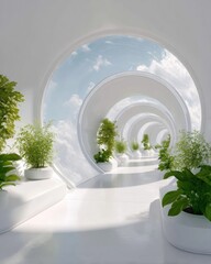 Poster - Modern Premium Orbital Habitat Module with Transparent Views and Greenery for Millennial Space Tourism Marketing and Future Lifestyle Social Media Campaigns