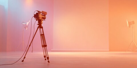 Poster - Professional Cinematic Studio Camera Setup in Spacious Visual Content Space Modern Creative Production for Marketing and Advertising Campaigns