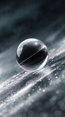 Poster - Futuristic digital qubit processor encapsulated in transparent sphere with glowing core and subtle structural details, advanced quantum technology concept