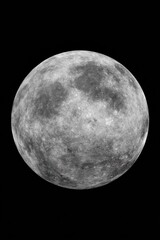 Poster - Premium Authentic Full Moon Close-Up with Crater Texture for Modern Astronomical Science and Lunar Exploration Marketing Content