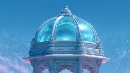 Poster - Authentic Premium Chariot Festival Temple Dome with Intricate Carvings Inspiring Spiritual Journey and Cultural Heritage for Modern Travel Marketing