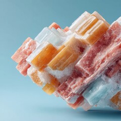 Aufkleber - Premium High-Quality Macro Crystal Minerals with Vibrant Colors Against Clean Background for Modern Scientific and Educational Marketing Content