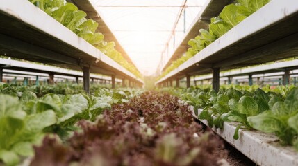 Poster - Premium Vertical Farming with Hydroponic Leafy Vegetables Sustainable Agriculture for Modern Wellness Marketing and Healthy Lifestyle Campaigns