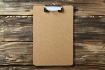 Poster - Premium Quality Picture of Brown Wood Paper Clipboard Isolated on Background