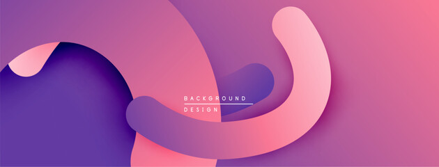 Poster - Abstract fluid shapes, vibrant purple, pink hues. Modern design, layered effect, smooth gradients create dynamic composition.