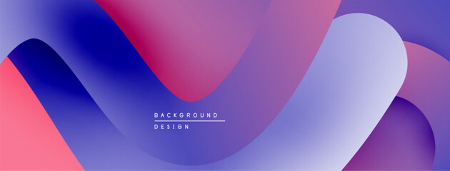 Aufkleber - Abstract fluid shapes, vibrant gradients. Purple, blue, pink hues blend seamlessly. Modern design element for backgrounds.