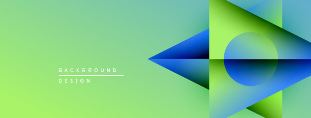 Fototapete - Abstract geometric design. Gradient colors blend, creating dynamic visual effect. Modern style suitable for backgrounds, presentations.