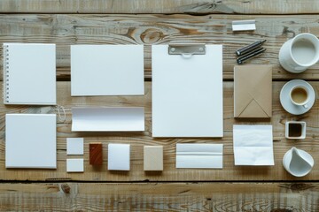 Poster - Vibrant Image of Stationery and Coffee Flat Lay