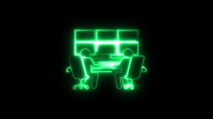 Aufkleber - Neon Green Teamwork Concept Illustrating Collaboration And Data Analysis With Multiple Computer
