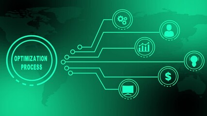 Poster - Digital Optimization Process Animated Circuit Board Design Abstract Concept Illustrating Global
