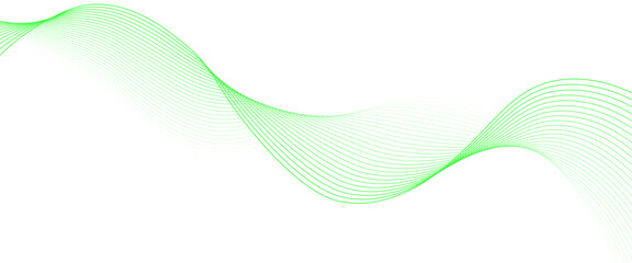 Poster - Vector minimal wave green flowing particles future technology concept