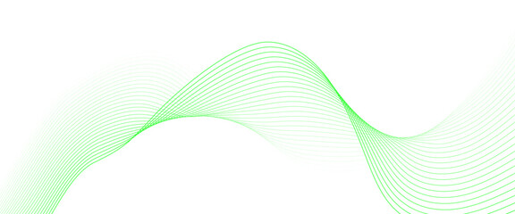 Poster - Vector minimal wave green flowing particles future technology concept