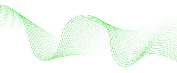 Poster - Vector minimal wave green flowing particles future technology concept