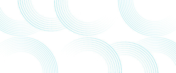 Poster - Vector circle line blue round pattern background.	