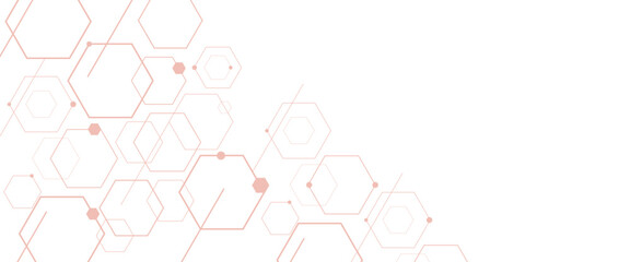 Fototapete - Vector geometric hexagons shape digital technology concept background 