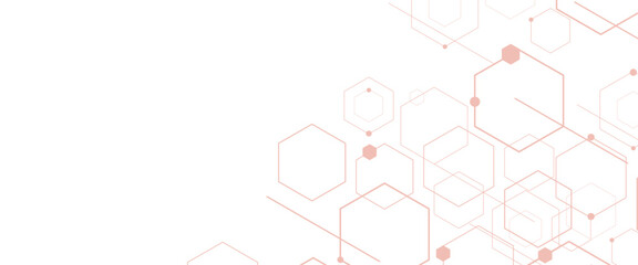 Fototapete - Vector geometric hexagons shape digital technology concept background 