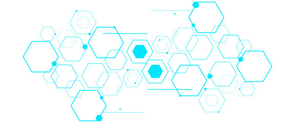Fototapete - Vector futuristic abstract background hexagons shape technology
