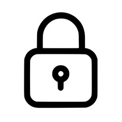 Poster - Simple Outline Padlock Security Symbol Minimalist Icon Element