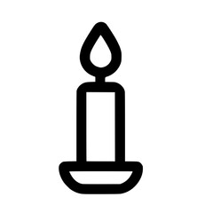 Poster - Minimalist Outline Candle Flame Light Celebration Sign Symbol Icon Design