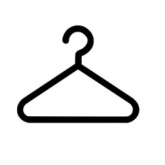 Poster - Minimalist Outline Simple Clothes Hanger Icon Design for Wardrobe