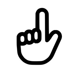 Poster - Outline Handdrawn Pointing Finger Up Gesture Direction Communication Icon