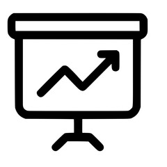 Poster - Simple Outline Presentation Board with Upward Arrow Chart Icon